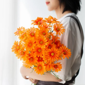 1pc Lille Daisy-Simulering Buket Kamille Stue Dekoration Vilde Chrysanthemum Kunstig Silke Blomst Bryllup Home Decor