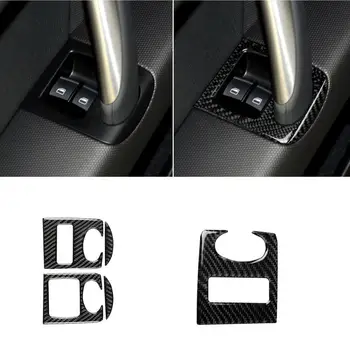 4stk Vindue Løfter Panel Stickers er selvklæbende Vandtæt Carbon Fiber Automotive Vindue Løfter Panel Decal Klistermærker til Audi T