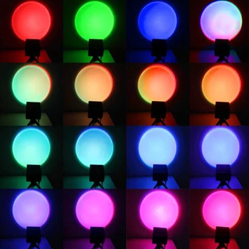 USB-Rainbow Sunset Red Projektor Led Nat Lys bordlampe Til Soveværelse Bar Og Butik Væg Dekoration Belysning gulvlampe