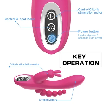 Multi-funktion vibrator kvindelige onani enhed multi-frequency vibrator dobbelt hoved G-spot adult sex toy