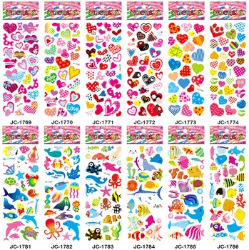 10Sheets Stickers til Børn Piger Drenge Forskellige Bulk Stickers 3D Puffy Diverse Scrapbog Klistermærker Tegneserie Prinsesse DIY Legetøj