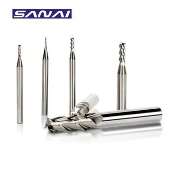 SANAI 3 Fløjter endefræsere for Aluminium HRC 55° Hårdmetal Stål Fræseren 1 mm til 20 mm CNC Drejebænk Bearbejdning Skærende Værktøj