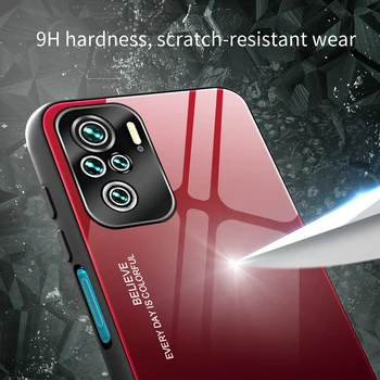 For Xiaomi Redmi Bemærk 10S Tilfælde Luksus Gradient Hærdet Glas, Silikone Ramme Hårdt Tilbage Dække for Redmi Note 10 K40 Pro