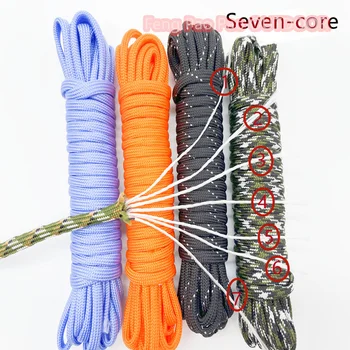 250 Farver Paracord 550 Reb Type III 7 Stå 100FT 50FT Paracord Snor Reb Survival kit Engros