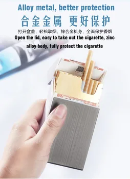 A5 Tynd Cigaret Sag USB-Genopladelige Cigarettænder 20pcs Pack i Tynde Cigaret Tilfældet med Lettere