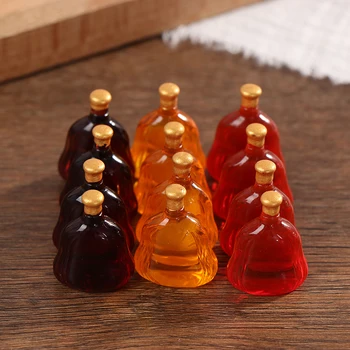 10stk Dukkehus Miniature Flasker Vin Foregive Spille Dukke Mad, Drikke, Tilbehør New~