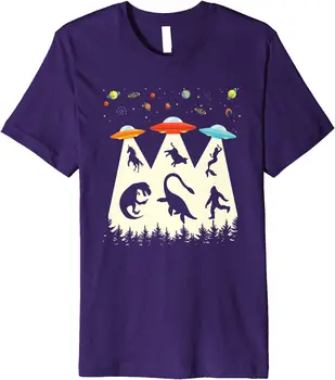 Vintage Bortførelse T-Rex Loch Ness Bigfoot Sjove UFO Premium T-Shirt i Bomuld Toppe & t-Shirts Afslappet Familie Gruppe T-Shirt