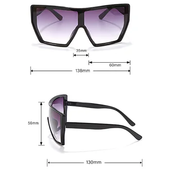 SÅ&EI Mode Overdimensionerede Cat Eye Kvinder Gradient Solbriller Udendørs Sport Vindtæt Beskyttelsesbriller Mænd Sol Briller, Oculos De Sol UV400