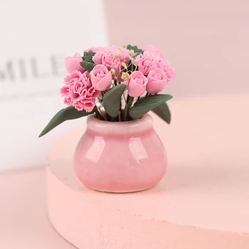 1:12 Dukkehus Miniature Blomster Fairy Have Mini Potteplante Blomster Pot Dukkehus Indretning Bonsai Model Boligindretning
