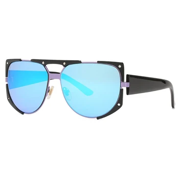 Spejlglas Overdimensionerede Pladsen Luksus Solbriller Mænd, Kvinder Mode Nuancer Vintage Pink solbriller Kvindelige Stor Oculos UV400