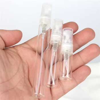 2 ML 3ML 5 ML 10 ML Klar Mini Parfume Glas Flaske Tom Kosmetik Flaske Sample Test Tube Tynd Glas Hætteglas Genpåfyldelige Flasker