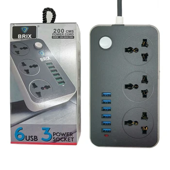 Smart Home Electronic Power Strip Socket Hurtig Opladning 3outlets 6 Standard USB-Stik 250V Interface Udvidelse UK PowerCube Rejse