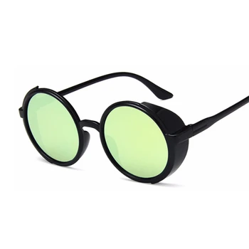 Steampunk Solbriller Kvinder Mandlige Retro Briller Runde Sorte Briller Steam Punk Vintage Mode Eyewear Oculos De Sol
