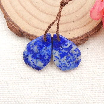 Naturlige Nugget Lapis Lazuli øreringe perler Til Smykker at Gøre DIY-Halskæde, Øreringe 20x14x4mm,3,5 g