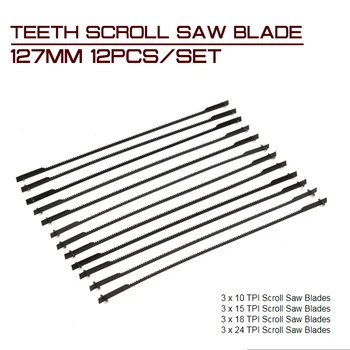 12Pcs/sæt Tænder Rulle Saw Blade 127 mm til Skæring af Træ til Træ el-Værktøj, Tilbehør Sort