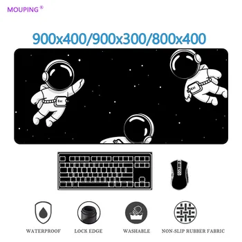 Musen pad xxl astronauta hvid Pink lilla blå sort rum animationsfilm tastatur pc skrivebord mat mausepad tabel tæppe animationsfilm slipmat 900x400