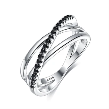 INALIS 925 Sterling Sølv Tre Lag Ringe Til Kvinder Med Cubic Zirconia Luksus Ring Simpel Bryllup Fine Smykker Anbefale