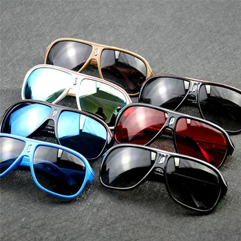 Retro-pladsen udendørs farve spejl Designer luksus kvinde briller Sort stel hvid linje indlagt uv400 sports solbriller