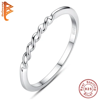 Romantisk 925 Sterling Sølv Mousserende Snoede Linjer Ring for Kvinder Venner Bryllup Engagement Infinity Løfte Ring Smykker