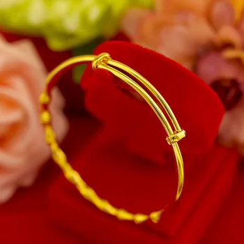 Mode 14K Guld Kvinders Armbånd Knogle Bambus Slidable Fine Armbånd Smykker Armbånd til Bryllup Engagement Anniversry Gaver