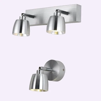 Moderne væglamper enkelt/dobbelt hoved 3W/6W LED badeværelse spejl lys roterende spejl soveværelse badeværelse væglampe aluminium