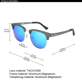 JOGAL Halvdelen Rim Solbriller Mænd er Cool Polariseret Klassiske solbriller Man Belægning Linse Kørsel Mandlige Nuancer 8090