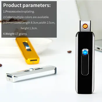 Elektronisk USB-Opladning, Lightere, Ingen Gas omgivende luft. flammeloes Vindtæt Elektrisk Sensor Genopladelige Lettere for Mænd Touch Skærm