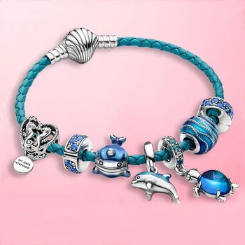 Pige Fødselsdag Gave 2020 Sommeren Nye 925 Sterling Sølv Perler Ocean-Serien Passer Oprindelige Pandora Armbånd DIY Mode Smykker