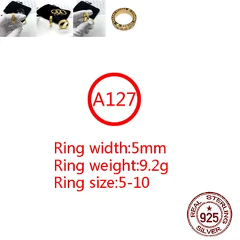 A127 S925 sterling sølv ring smykker på Tværs af fashion style punk fashion par form gave til varmt