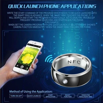 YWSHK NYE Mænd ' s Ring, Ny Teknologi NFC Smart Finger Digitale Ring til Android-Telefoner med Funktionel Par af Rustfrit Stål Ring